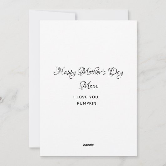 猫母パーソナライズされたペット写真母の日 シーズンカード (裏面)