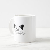 猫母マザーラバーママ子猫かわいいおもしろいニャー コーヒーマグカップ (正面左)