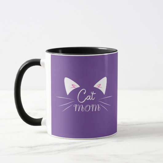猫母マザーラバーママ子猫かわいいおもしろいニャー マグカップ (左)