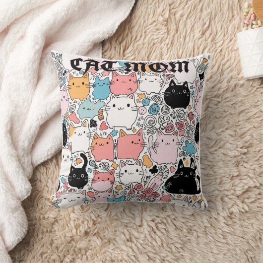 猫母 クッション (ブランケット)