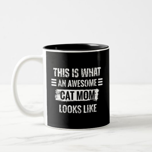 猫母 ツートーンマグカップ (左)
