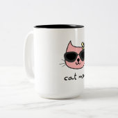 猫母 ツートーンマグカップ (正面左)