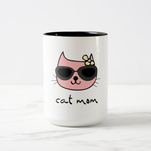 猫母 ツートーンマグカップ (中央)