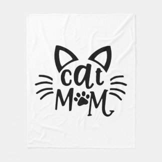 猫母 フリースブランケット