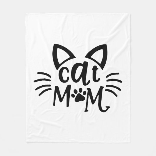 猫母 フリースブランケット (正面)