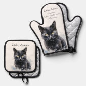 猫母 鍋つかみ&鍋敷きセット (正面/裏面)