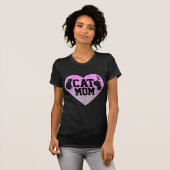 猫母Tシャツフェイクグリッター Tシャツ (正面フル)