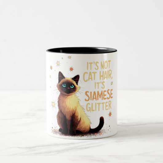 猫毛じゃなくてシャムグリッター ツートーンマグカップ (中央)