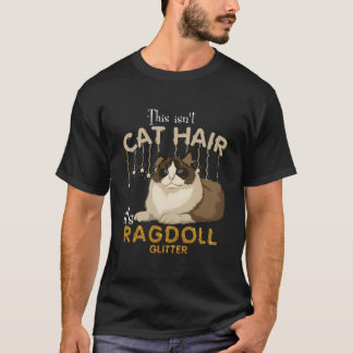 猫毛じゃなくてラグドールの猫グリッター Tシャツ