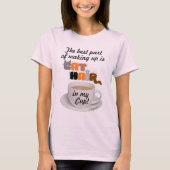 猫毛マイカップユーモアのある猫好き Tシャツ (正面)