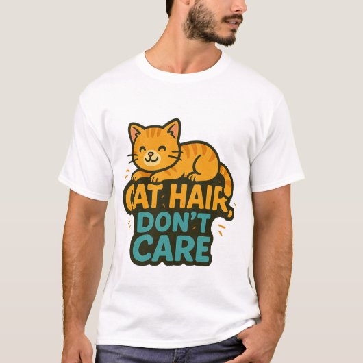 猫毛嫌い気に-おもしろい猫好き Tシャツ (正面)