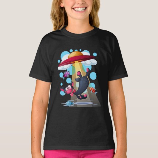 猫水中用UFOレディーシャツ Tシャツ (正面)