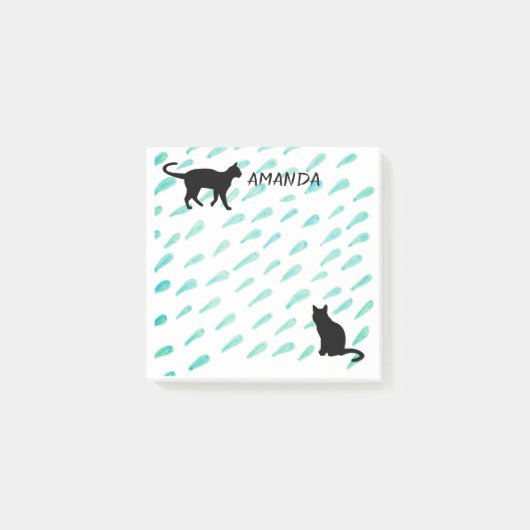 猫水彩デザインカスタムpost it note ポストイット (正面)