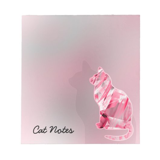猫水彩動物用猫好き ノートパッド (正面)