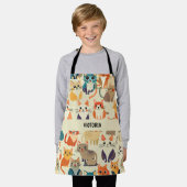 猫水色のパタカスタムーン エプロン (着用した状態)