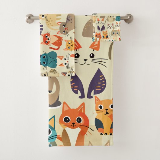 猫水色のパタカスタムーン バスタオルセット (インサイチュ)