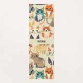 猫水色のパタカスタムーン ヨガマット (正面)