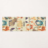 猫水色のパタカスタムーン ヨガマット (正面(横))