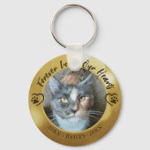 猫永遠に私たちのハート写真ポーハート キーホルダー (裏面)