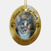猫永遠に私たちのハート写真ポーハート セラミックオーナメント (右)