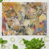 猫沢山の台所タオル キッチンタオル (折り畳み)