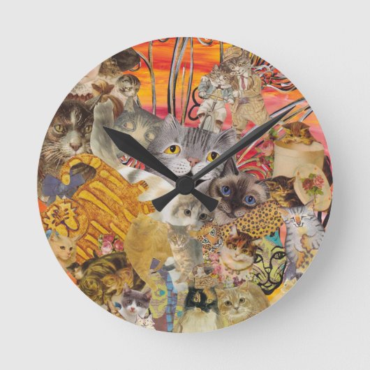 猫沢山 ラウンド壁時計 (正面)
