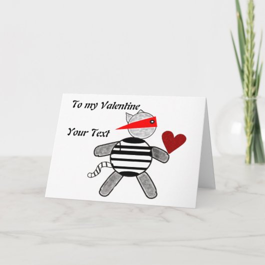 猫泥棒のバレンタインカード（カスタマイズ） カード (正面)
