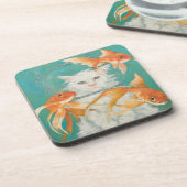 猫泥棒懸命プラスチック コースター (左側)