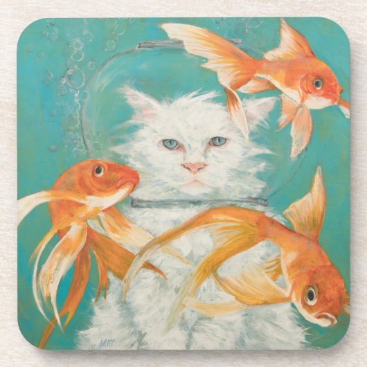 猫泥棒懸命プラスチック コースター (正面)