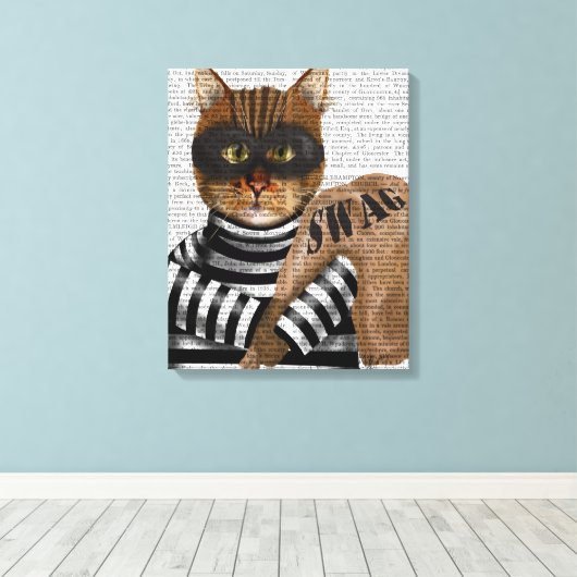 猫泥棒 キャンバスプリント (インサイチュ (ウッドフロア))