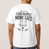 猫派なヴィンテージ風 猫デザイン Tシャツ (裏面)