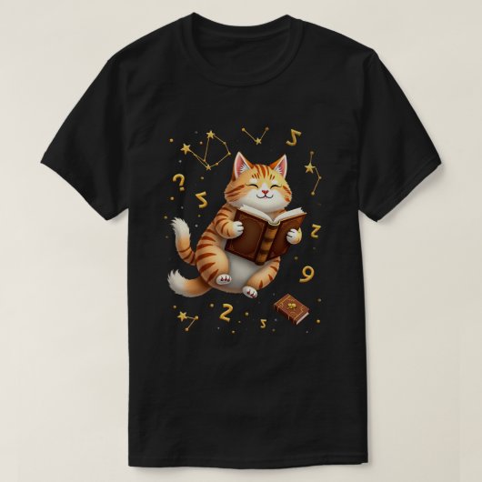猫派の読書家のための宇宙風景 Booktok ダークアカデミア Tシャツ (デザイン正面)