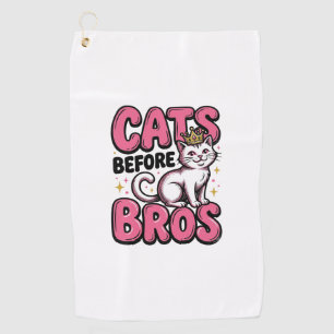 猫派男子 ヴィンテージ 猫 クラウン Tシャツ デザイン_1 ゴルフタオル