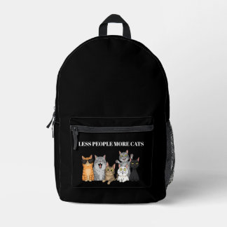 猫派 Less+People+More+Cats 黒 バッグ
