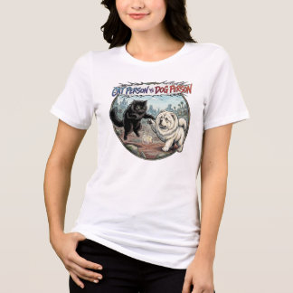 猫派VS犬派:究極のふわふわバトル トライブレンドTシャツ