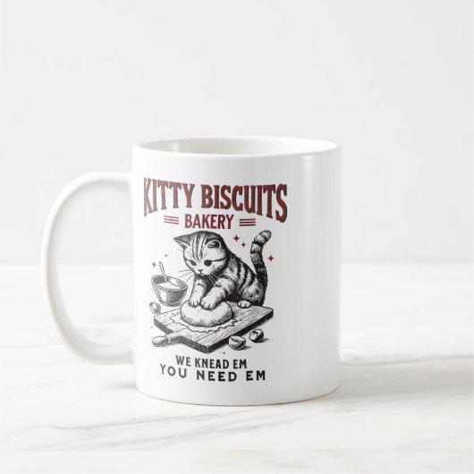 猫混練子猫ビスケットベーカリー私たちはEm You コーヒーマグカップ (左)