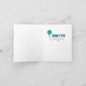 猫漫画かわいいおもしろいタイムトゥポーティ誕生日 カード (内部)