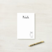 猫漫画かわいいウィンキング子猫シンプル ポストイット (デスク上)