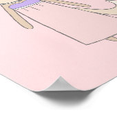 猫漫画の女の子プリンセスピンク子供部屋 ポスター (角)