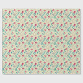 猫漫画の花柄 ラッピングペーパー (フラット)