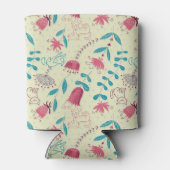 猫漫画の花柄 缶クーラー (裏面)