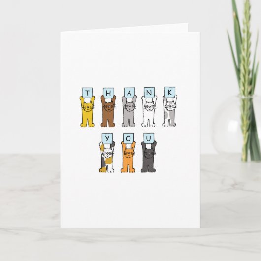 猫漫画を描いてくれてありがとう サンキューカード (正面)