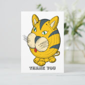 猫漫画クリップアート サンキューカード (スタンド正面)