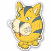 猫漫画クリップアート シール (正面)