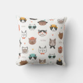 猫漫画パターン クッション (正面)