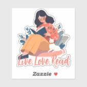 猫漫画読かわいい女の本カスタム集 シール (シート)