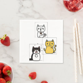 猫漫画 スタンダードカクテルナプキン