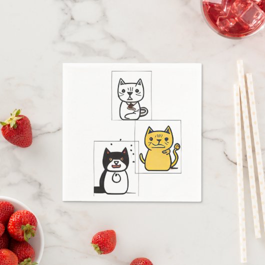 猫漫画 スタンダードカクテルナプキン (インサイチュ)