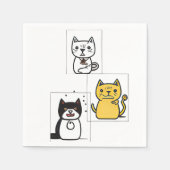 猫漫画 スタンダードカクテルナプキン (正面)