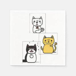 猫漫画 スタンダードカクテルナプキン